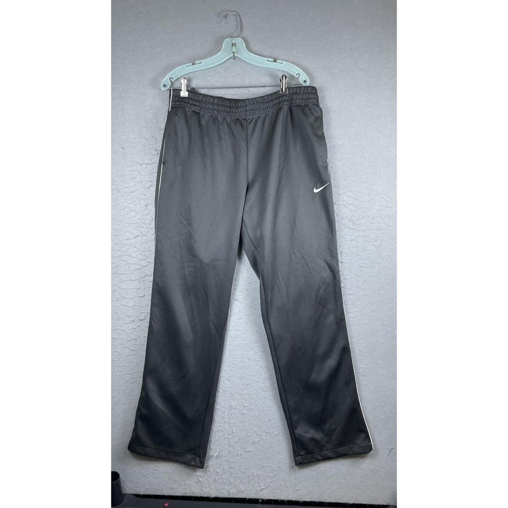 Nike Track Pants Mens XL Gray Knit Athletic Warm Up‎ Side Stripe Swoosh Logo